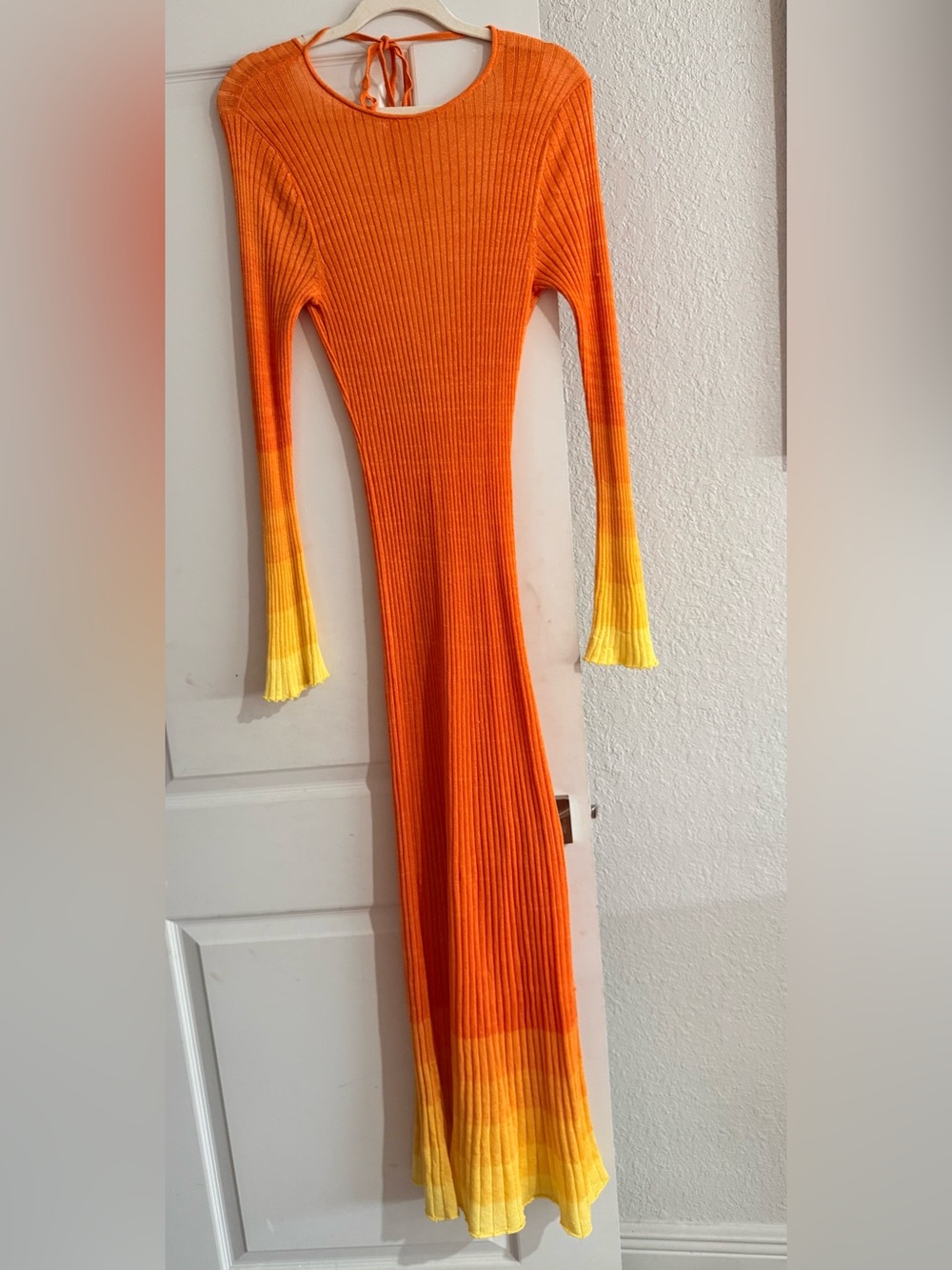 Sunset Ombre Knit Maxi Dress in Orange - Picture 5 of 7